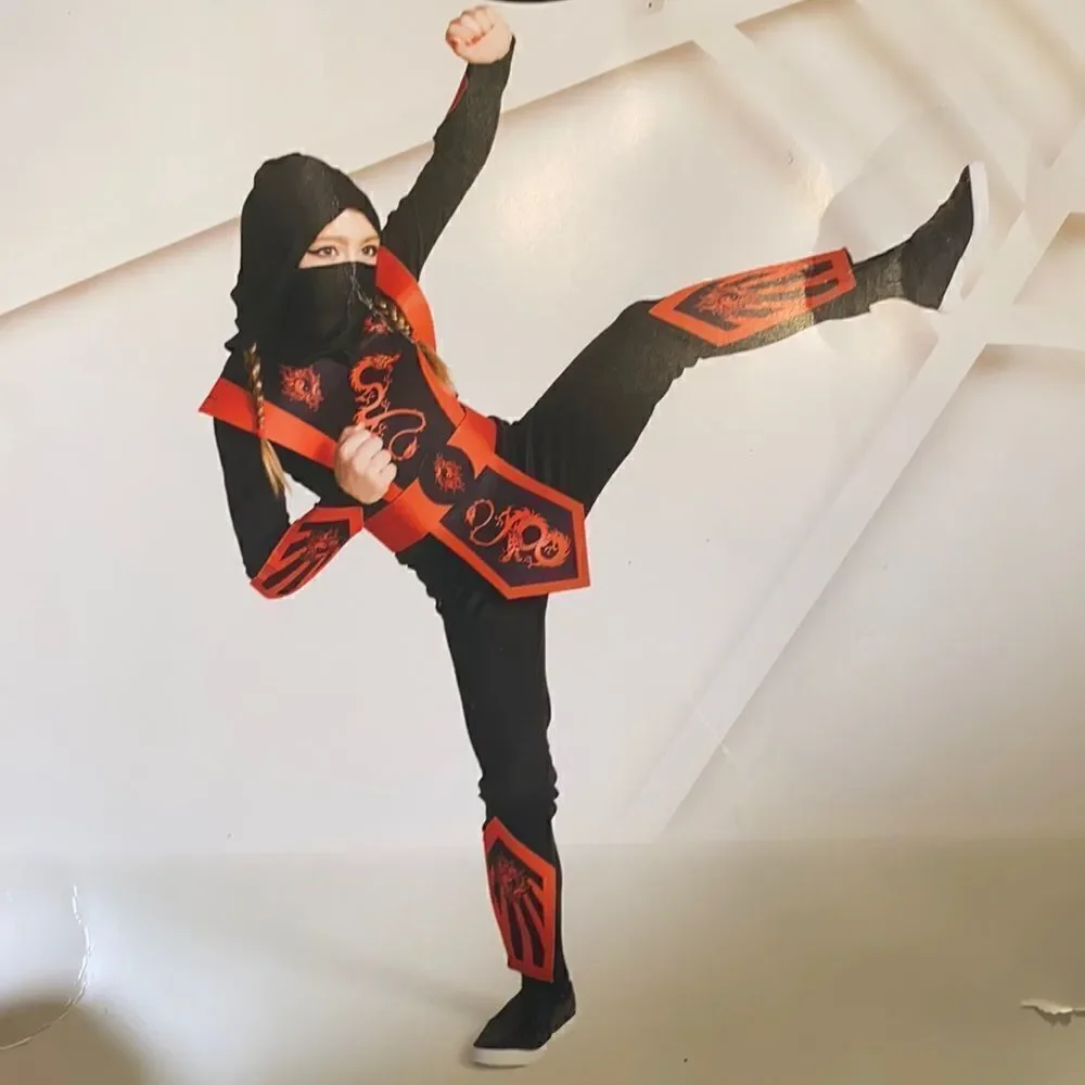 Kids Ninja Halloween Costume Size L (12-14) NWT